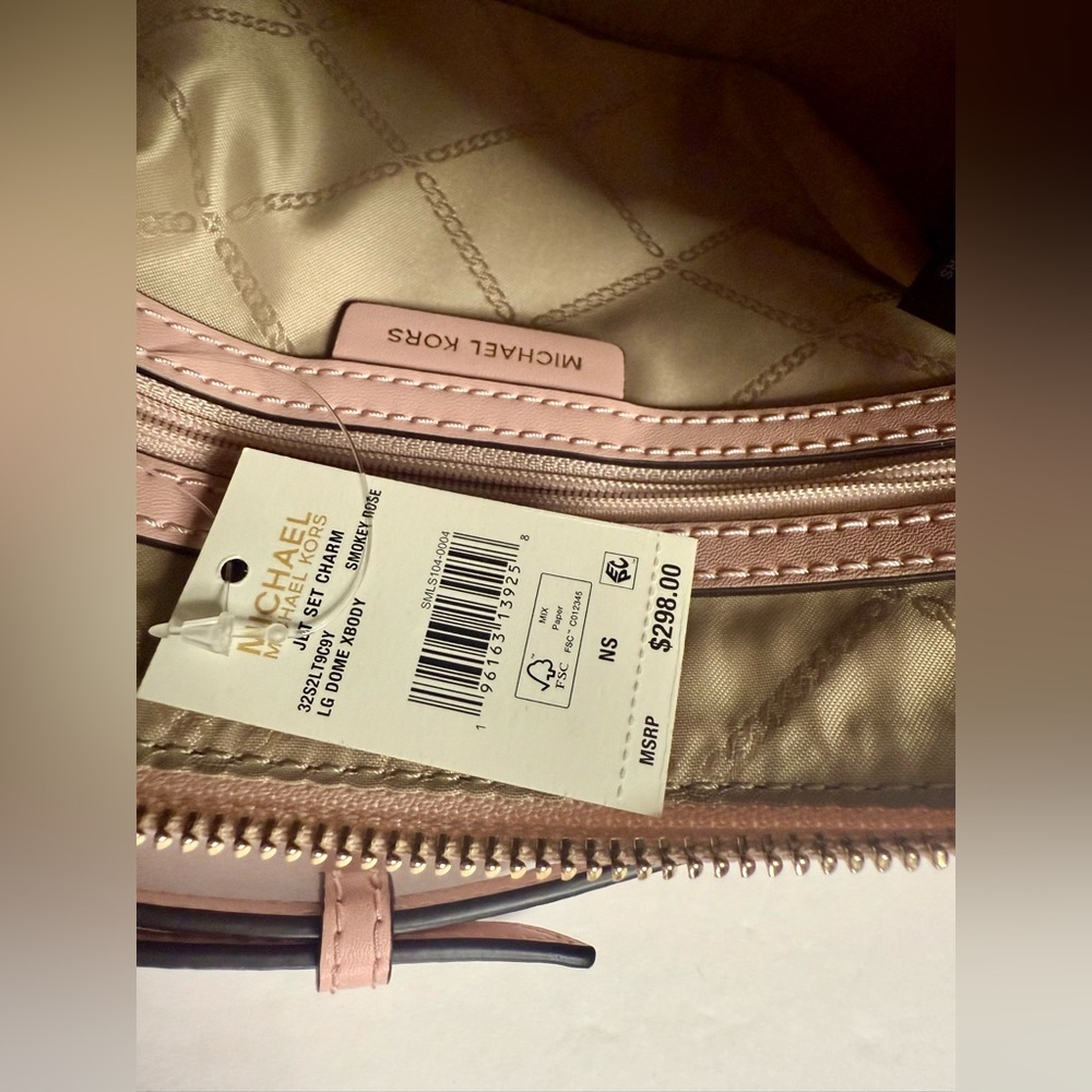 🆕MICHAEL KORS Jet SET CHARM Smokey Rose LG Dome Crossbody - Picture 16 of 16